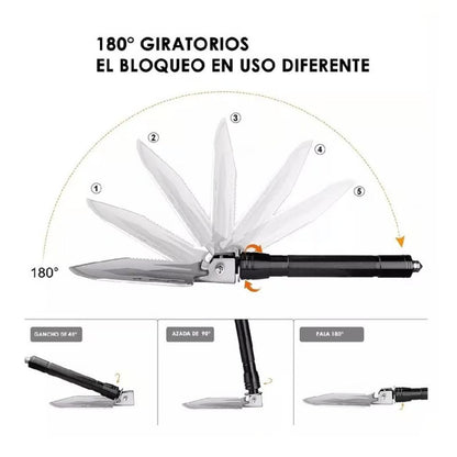 NUEVA Y PRACTICA PALA PORTATIL PLEGABLE 12 EN 1