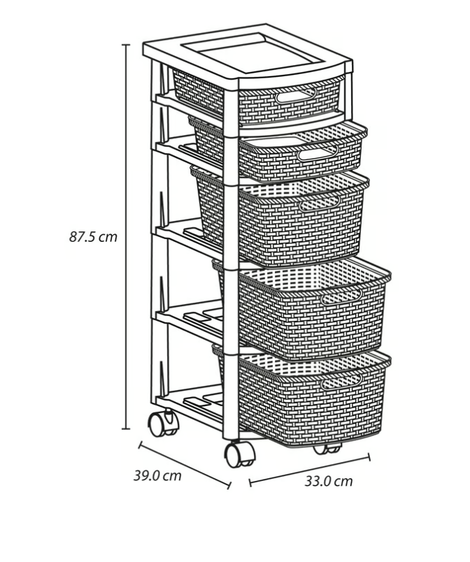 Cajonero Rattan Shia 5 niveles RIMAX