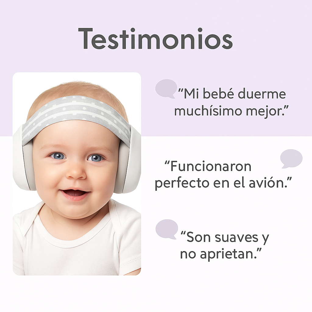 Dile adiós a los ruidos molestos, dale paz a tu bebé - AUDIFONOS CANCELACION DE RUIDO