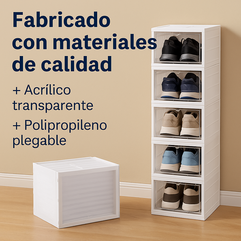 Practico Zapatero Plegable 6 Niveles en Acrílico
