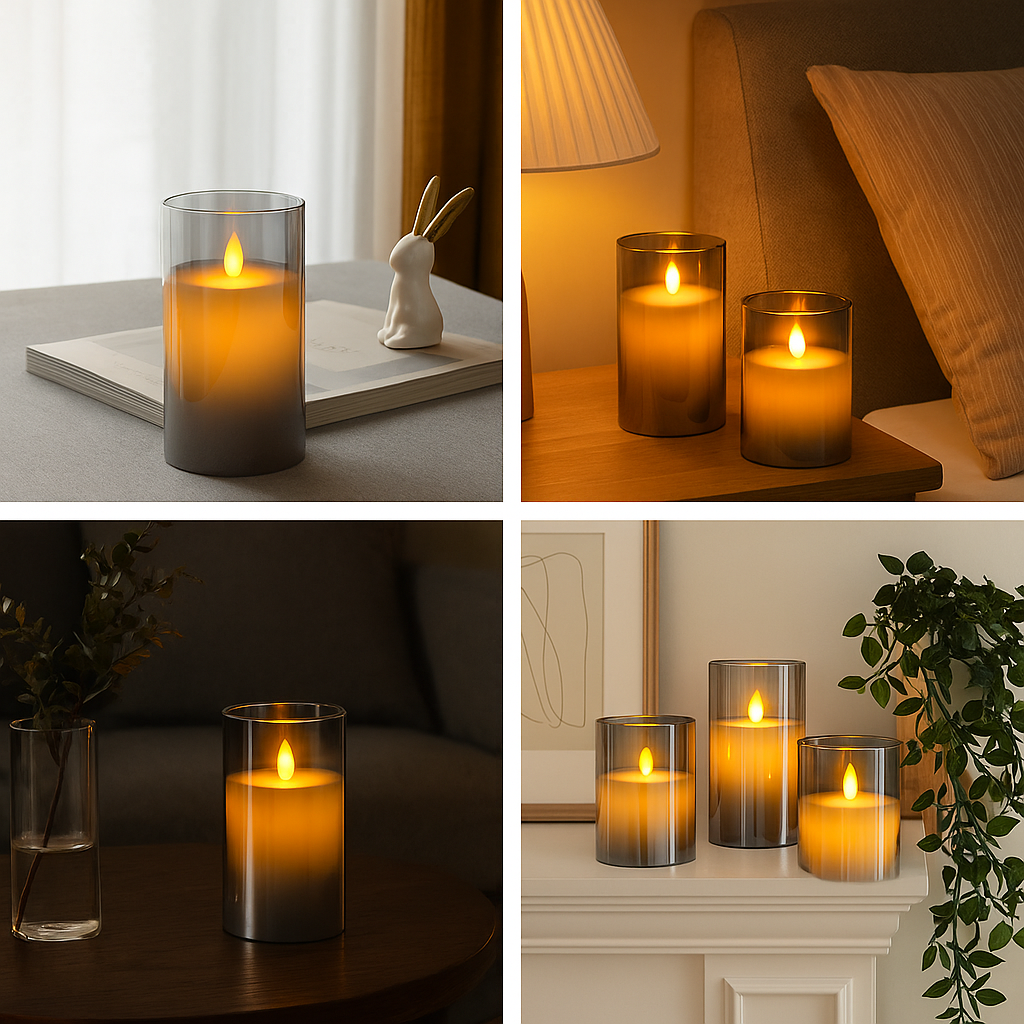 3 Velas Eléctricas Led Recargables