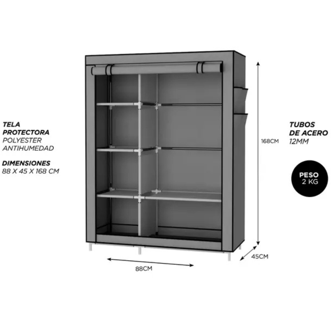 Closet Organizador 3 en 1 con 3 Compartimientos – Compacto, Resistente y Multiusos