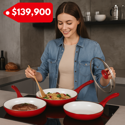 Set de Sartenes Antiadherente de Cerámica (5 piezas)