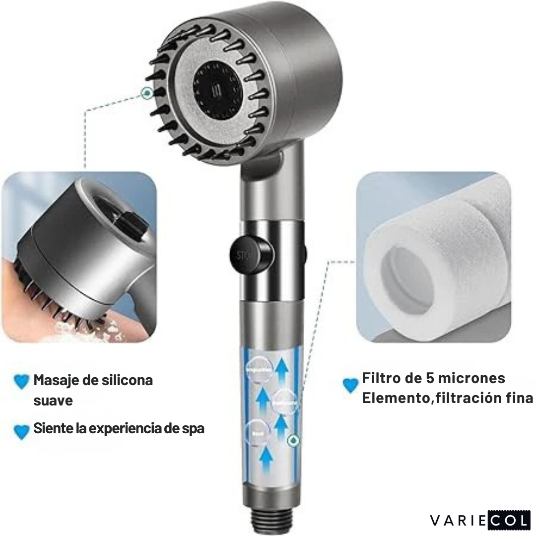 ¿AGUA SIN PRESION? CABEZAL DE DUCHA CON TURBINA