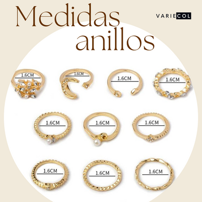 ¡Exclusivo SET de 10 anillos Diseño Constelacion!